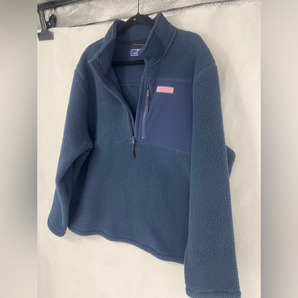 Vineyard Vines Navy Crewneck Fleece Pullover